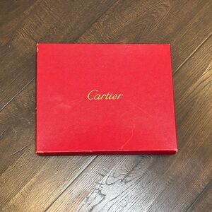 Cartier Deep Red Embossed Leather Journal with Gold Accents